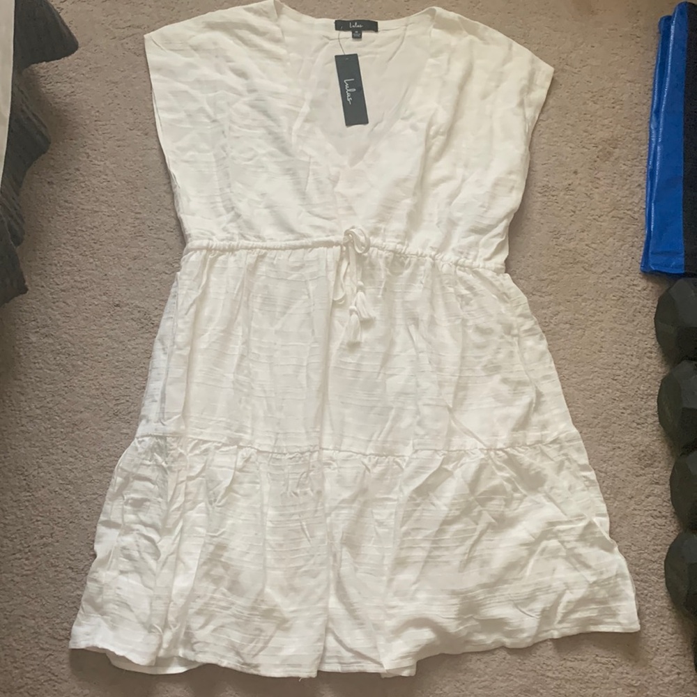 Lulus Summer Breeze White Short Sleeve Brand New